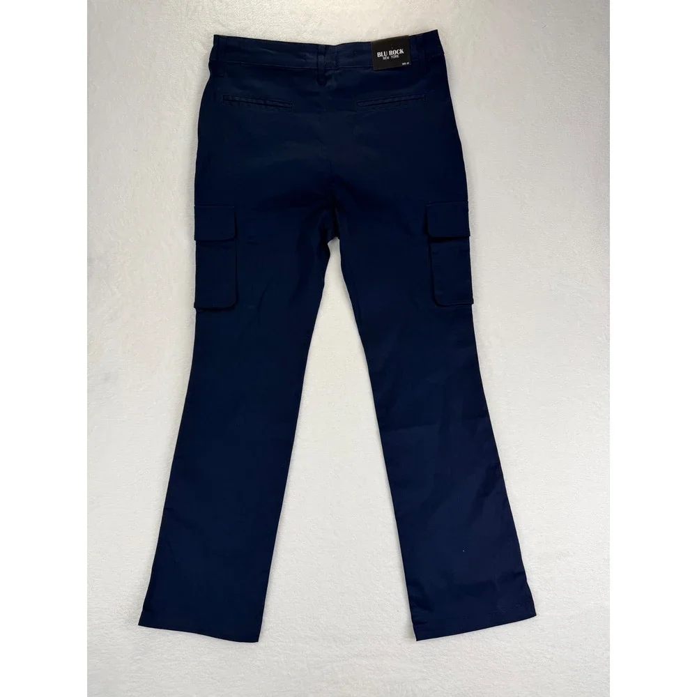 Blu Rock New‎ York Mens Navy Blue Stretch Cargo Pants Size 32 MCGP-3800NV NEW